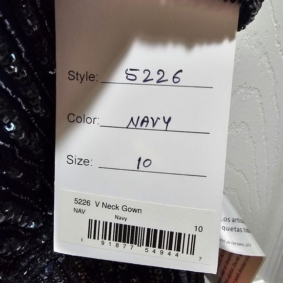 Mac Duggal Navy Silver Sequin Gown NWT Size 10 | Formal Prom Pageant Evening Dre - Picture 7 of 14